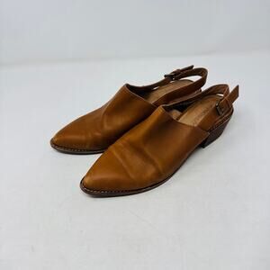 Madewell Leather Slingback Pointed Toe Heeled Sandals Brown Women’s Size 10